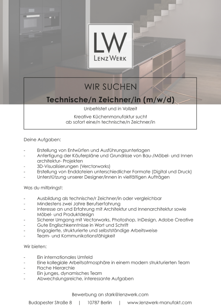 Job Technische/r Zeichner/in | LenzWerk